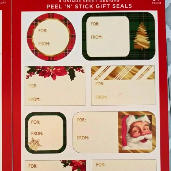 Hallmark Inspirations Peel N Stick Gift Seals Tags Christmas 256 CT 4 Pads - Picture 3 of 3